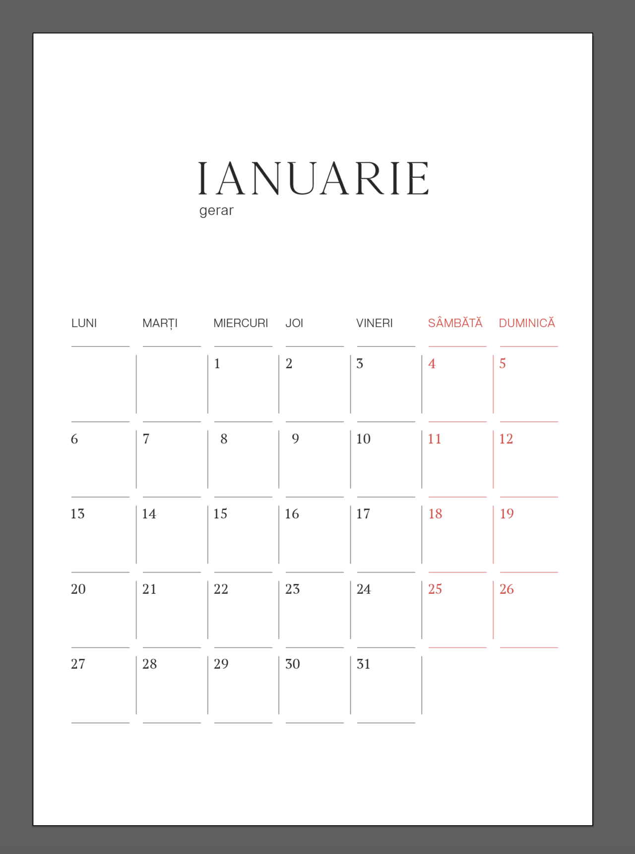 Calendar 2025 - imagine 2
