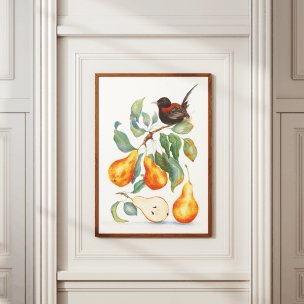 Tablou înramat, original „Pere coapte”