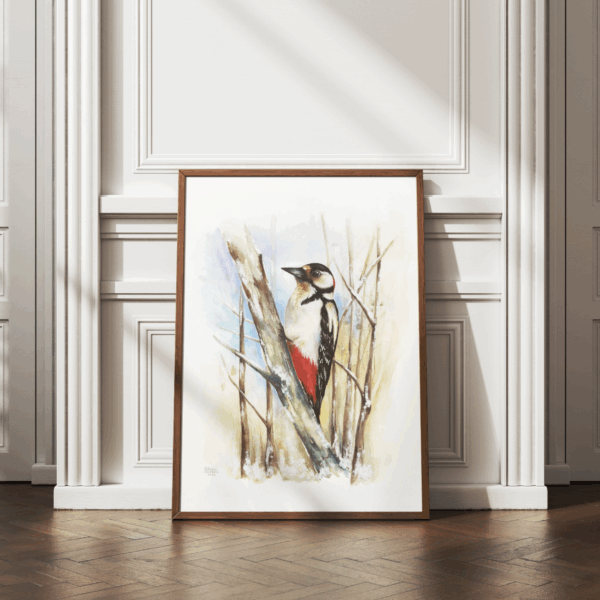 Tablou înramat, original „Ciocănitoare”