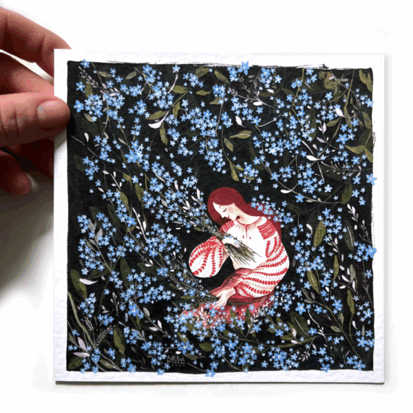 Felicitare „De dor” 15x15